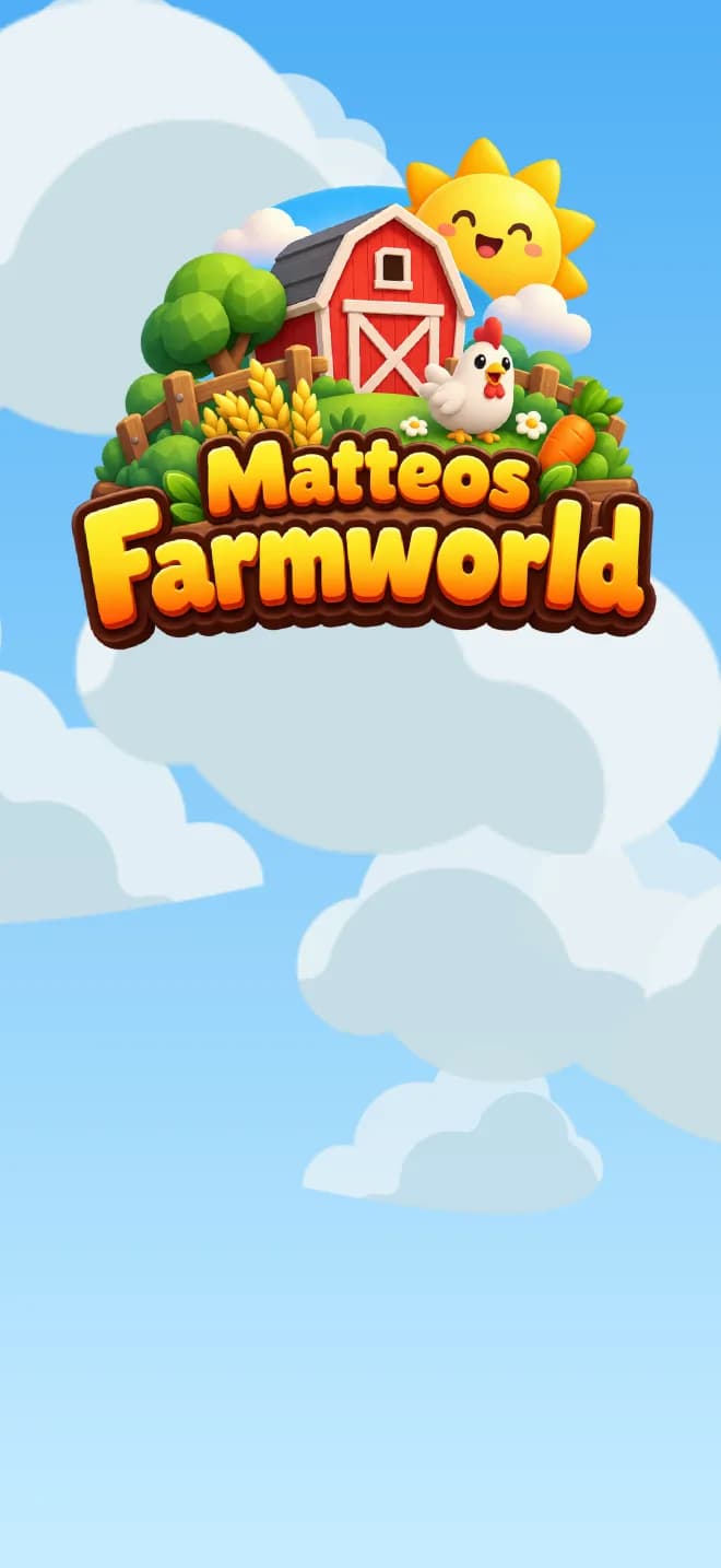El logotipo de Matteos Farmworld sobre un cielo azul